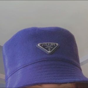 Navy blue wool Prada bucket hat